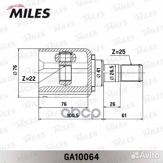 ШРУС внутренний hyundai I30/KIA ceed 06-12 (GKN