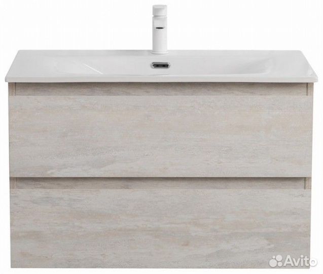 Тумба с раковиной и зеркалом Cezares Molveno 90-CZR-8099-90/50 Legno Bianco