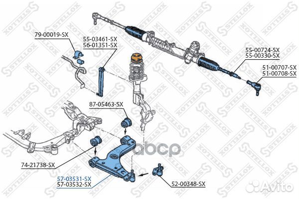 57-03531-SX рычаг левый с шар.опор Opel Astra