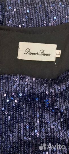 Платье из пайеток тёмно-синее