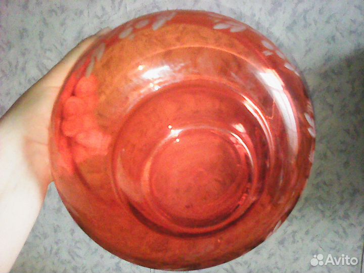 Фруктовница цветное стекло СССР