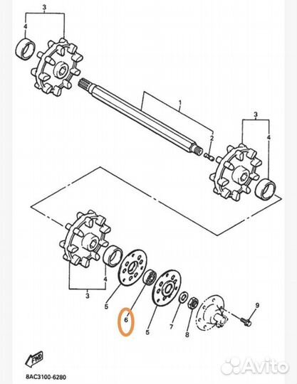 Новый оригинальный подшипник Yamaha Fz1 Viking