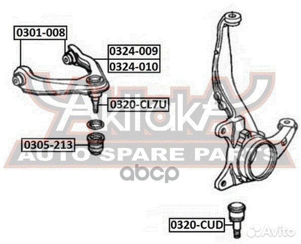 Рычаг подвески верхний перед лев 0324010 asva