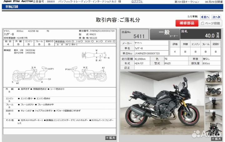 Мото с аукциона в Японии на заказ