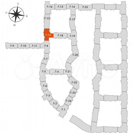 1-к. квартира, 39 м², 7/16 эт.