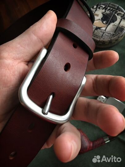 Мужской кожаный ремень ручной работы