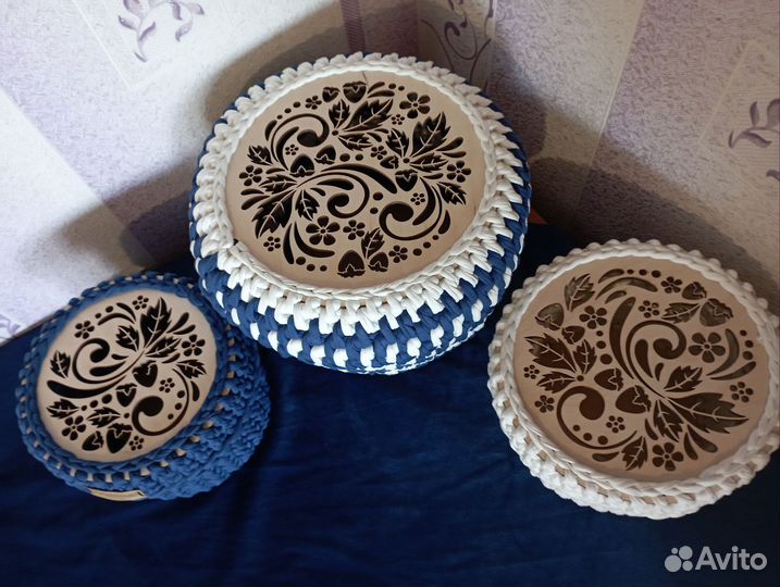 Корзинки из трикотажной пряжи