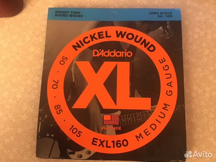 Струны для бас-гитары D'addario EXL160