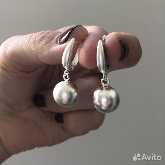 Серьги шарики матовые стиль Poison Drop Nuance