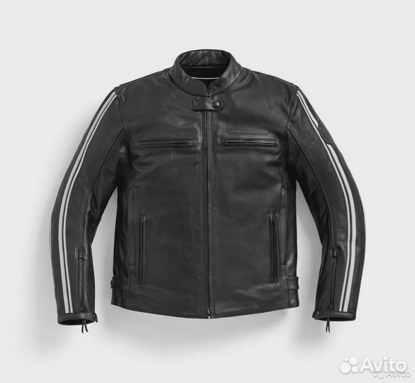 Мужская кожаная мотокуртка Twinstripes