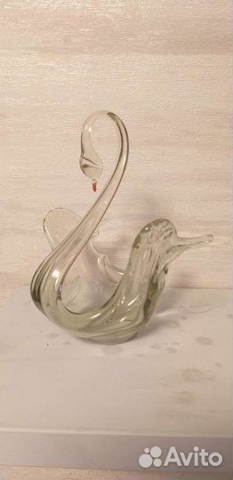 Статуэтка стекло ссср.Лебедь