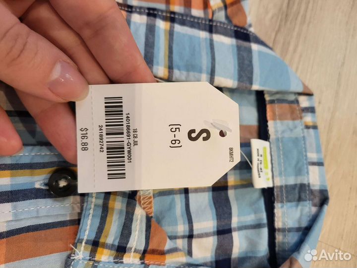 Рубашка детская в клеточку 116 см