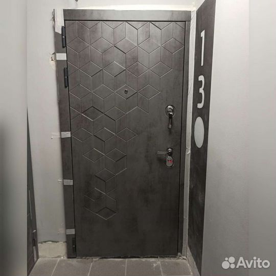 Входные металлические двери лофт бетон 3К магнит