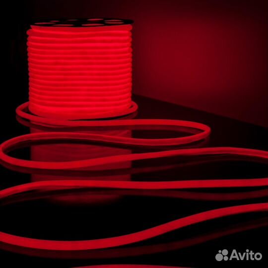 Гибкий неон красный круглый 14 мм на 220 V