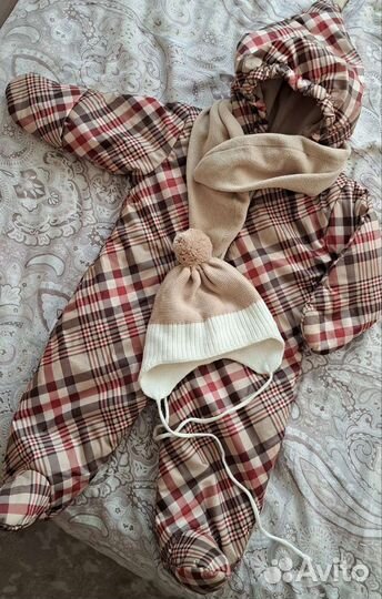 Комбинезон демисезонный 74 +шапка