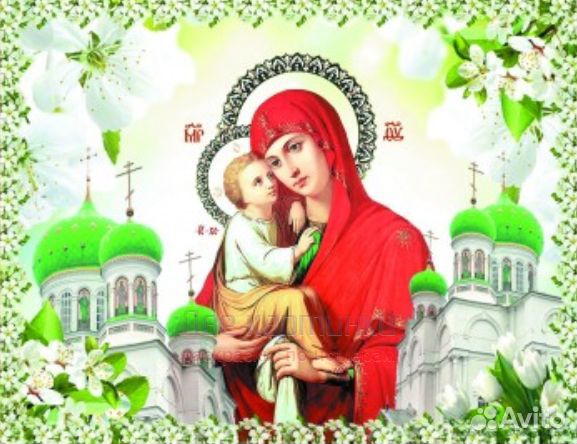 Алмазная мозаика 40x50 Почаевская икона Божией Мат