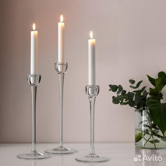 Свеча неоплывающая, белый, 20 шт IKEA Икеа