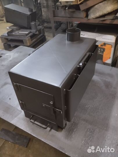 Печка в палатку с тепловыми колодцами