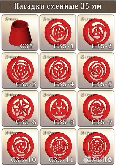 Насадки съемные кондитерские 35мм