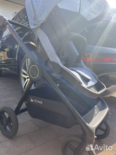 Прогулочная коляска бу stokke beat синяя