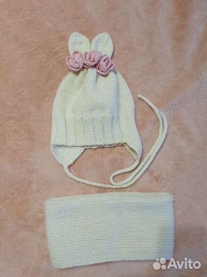 Комплект шапка и снуд для девочки 2-3 года