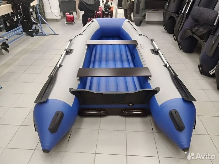 Лодка пвх Stormline Classic Air 380 серо-синяя