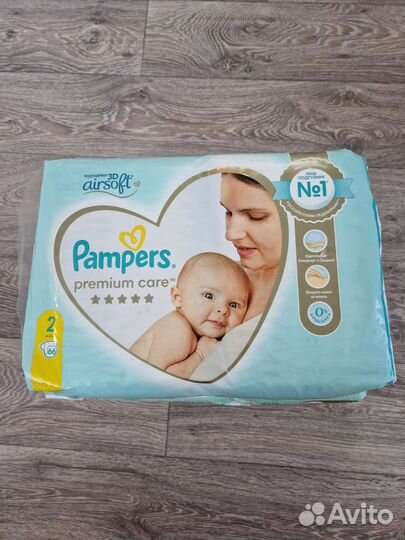 Подгузники pampers premium care 2 (66 штук)