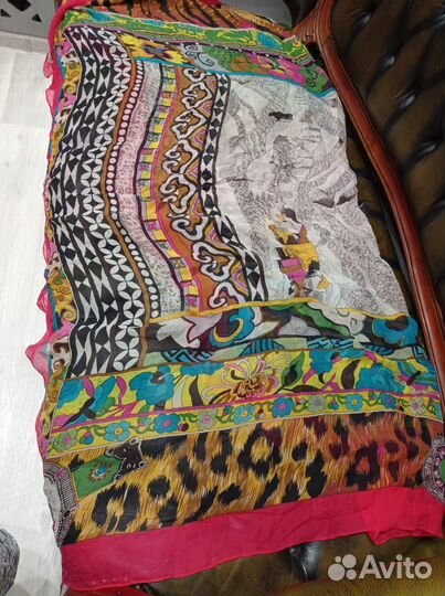 Платок большой шелковый шаль 120см hermes франция