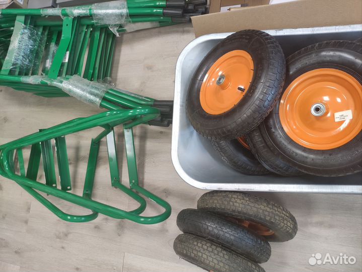 Тачка садовая строительная, 200кг, объем 90л