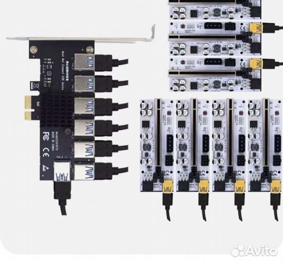 Pci-e множитель, райзер 7 шт