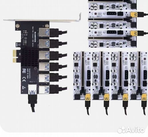 Pci-e множитель, райзер 7 шт