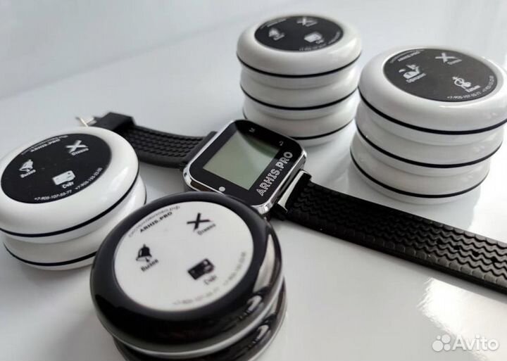 Кнопка вызова официанта в ассортименте с часами