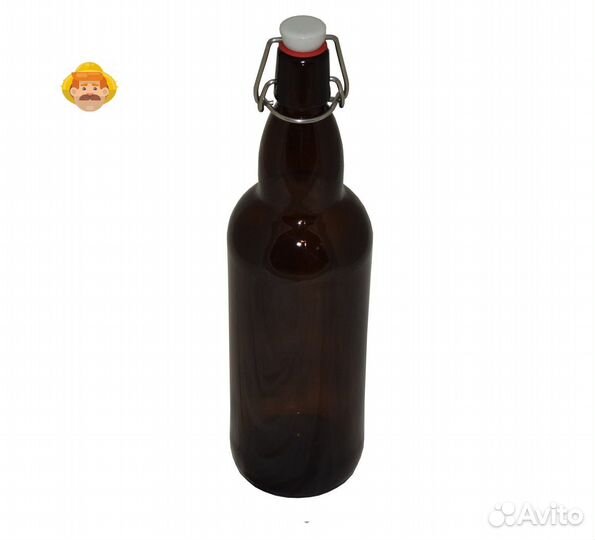 Бутылка 1 л бугель (коричневая)