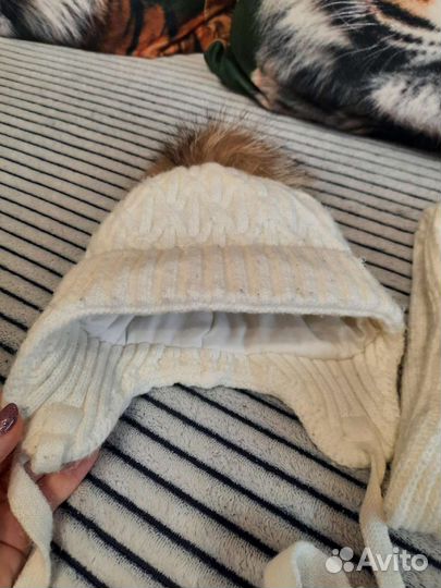 Комплект зимний шапка и снуд. Р. 50-52