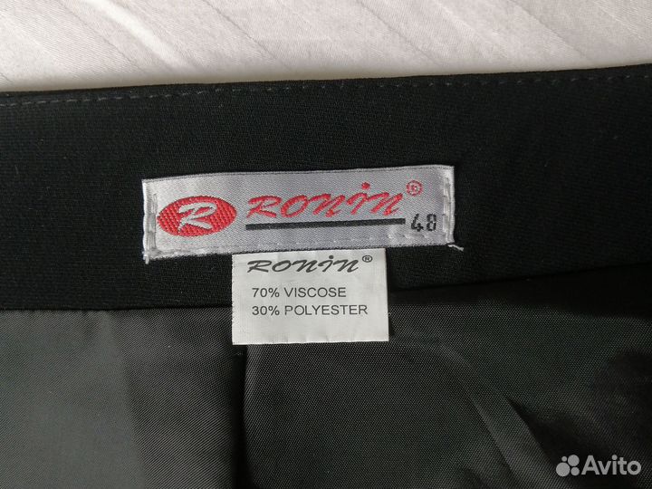 Юбка чёрная прямая, размер 54-56