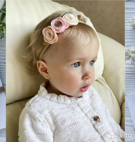 Детская нарядная повязка на голову 4-12 месяцев