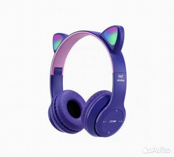 Наушники с ушками беспроводные светящиеся