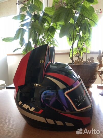 Мото шлем кошка HNJ Red cats