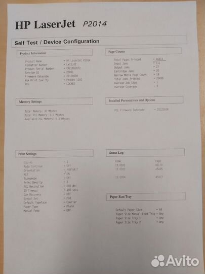 Принтер HP LaserJet P2014