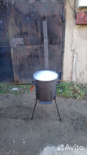 Печь для казана с трубой