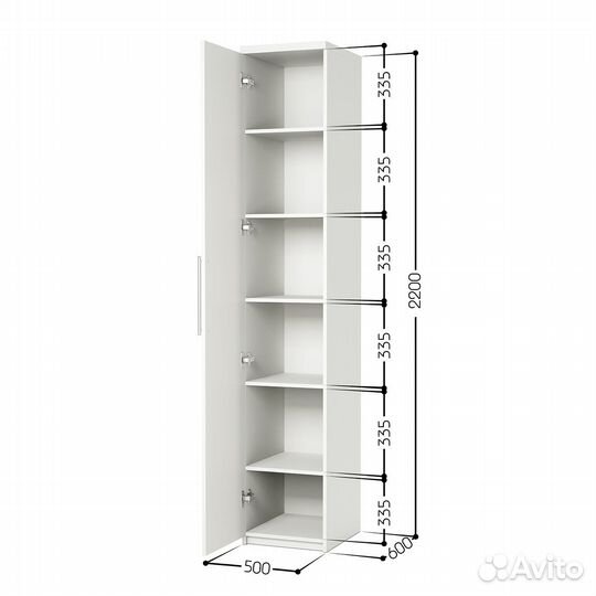 Шкаф с полками Мелодия мп-11 50х60 белый