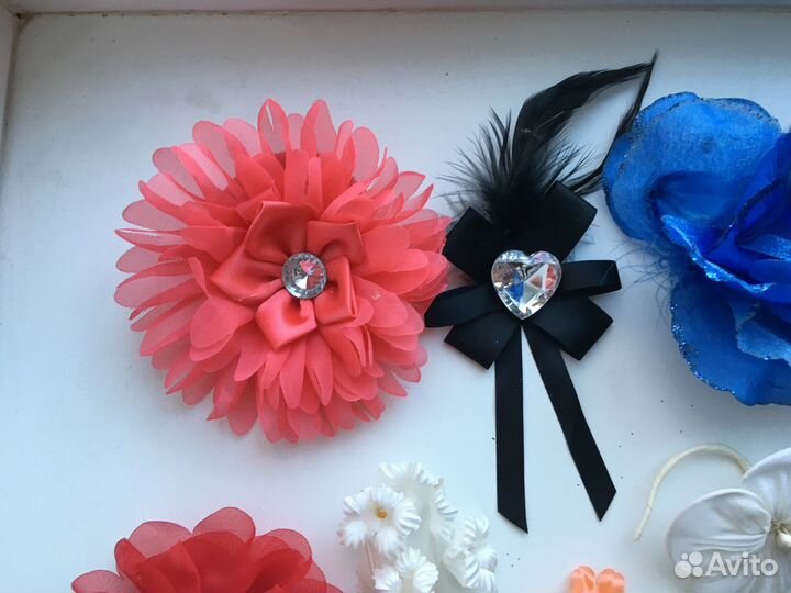 Цветы из ткани, украшения 70-90-е годы