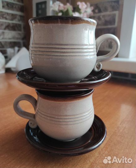 Чашка с блюдцем из керамики