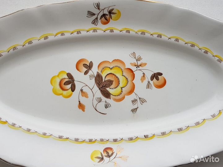 Селедочница зик Конаково Фарфор СССР Ручная роспис