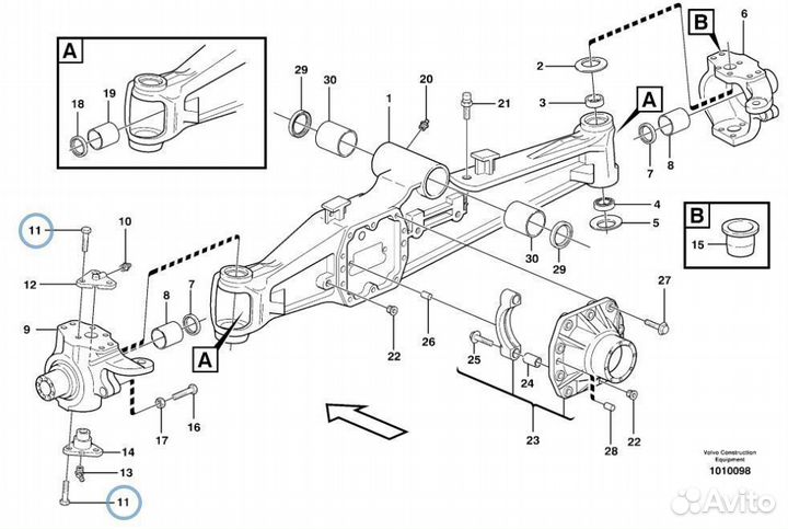 13970923 (VOE13970923) Болт шкворня экскаватора
