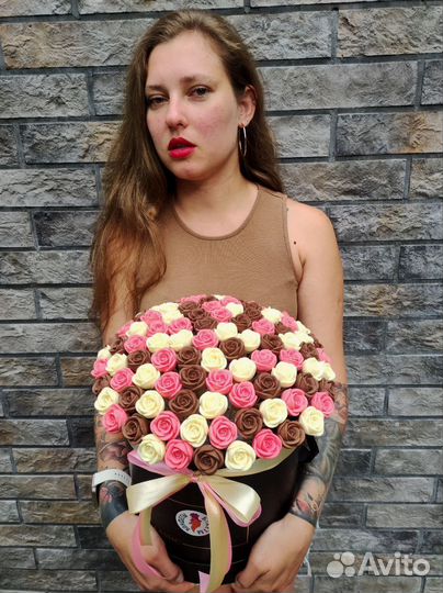 Шоколадные Розы - 101 шт в Коробке