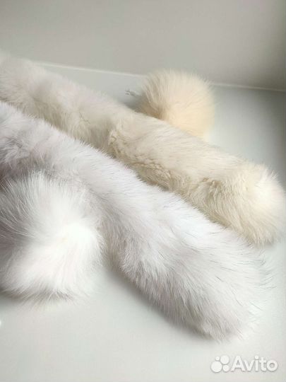 Меховая опушка песец на капюшон воротник
