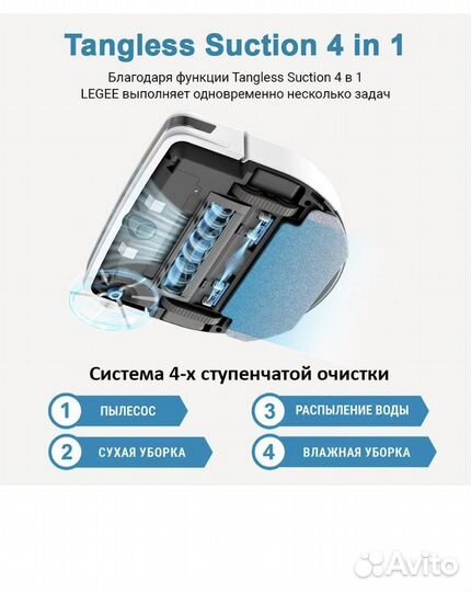 Робот пылесос моющий Hobot legee-D8 с лидаром