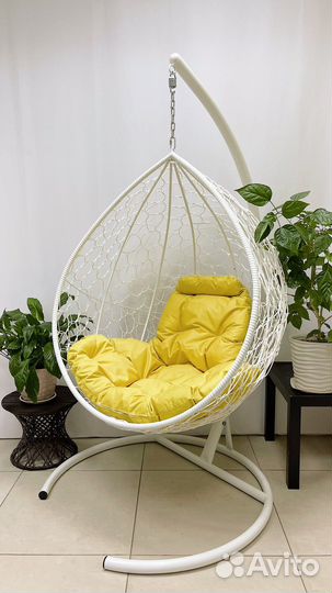 Кресло кокон подвесное из ротанга. Модель Капля