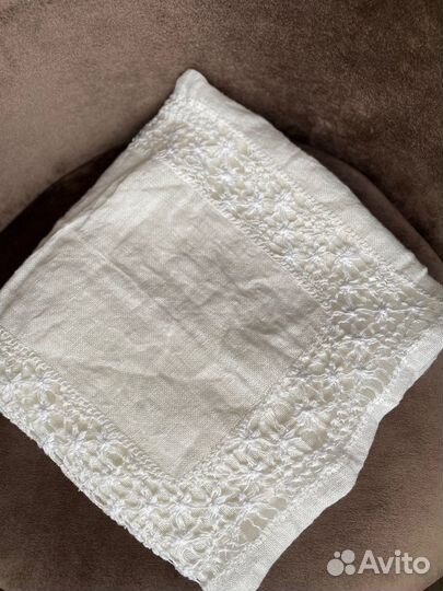 Скатерть льняная шитье мережка